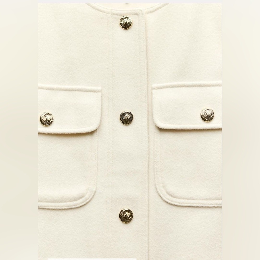 NWT Zara Cream Soft Cardigan/Jacket. Size M. - Picture 6 of 9